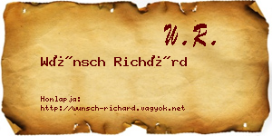 Wünsch Richárd névjegykártya