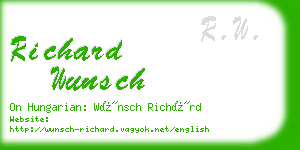 richard wunsch business card